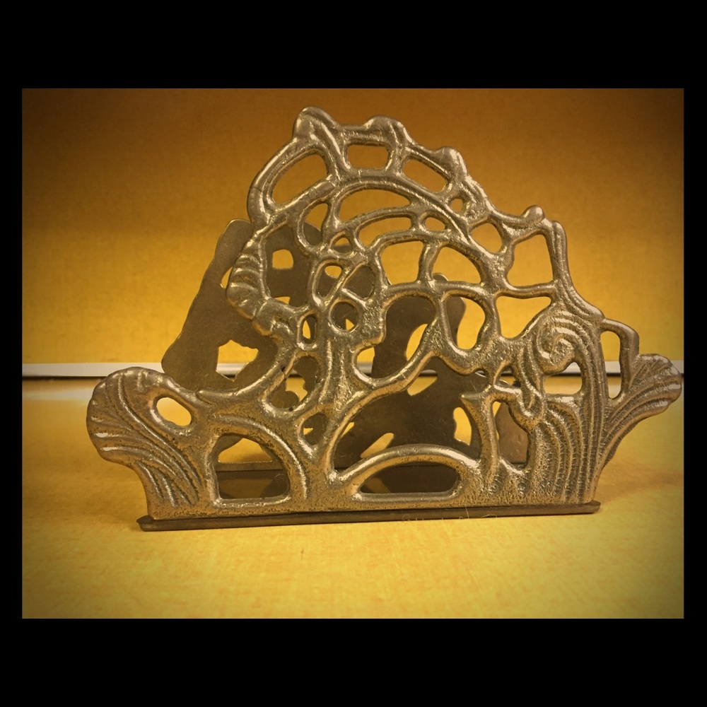 Brass napkin or mail holder